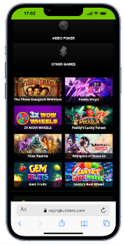 Raging Bull Slots - games section